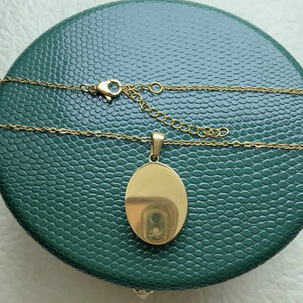 Stainless Steel Necklace Jewelry Religious Virgin Mary Pendant Neck For Women Gold Plated Natural Mother of Pearl Shell