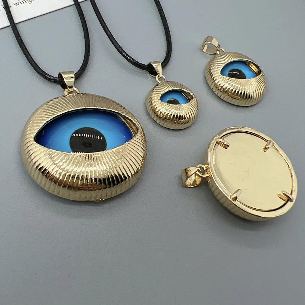 Fashion Round Blue Evil Eye Necklace Women Rope Chain Classic Pendant Jewelry For Female