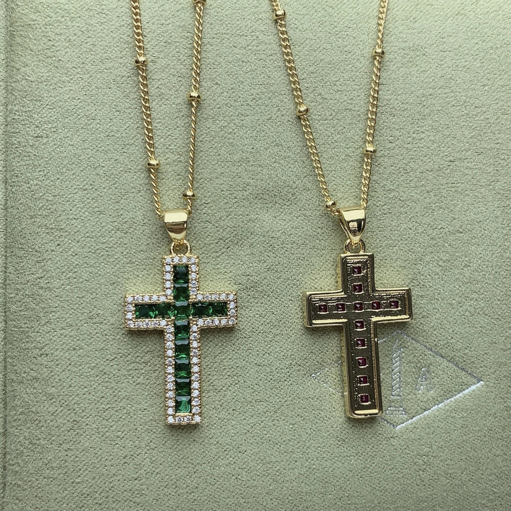 Zircon Cross Crystal Pendant Necklace Female Choker Necklaces Fashion Jewelry Gifts For Women Girls