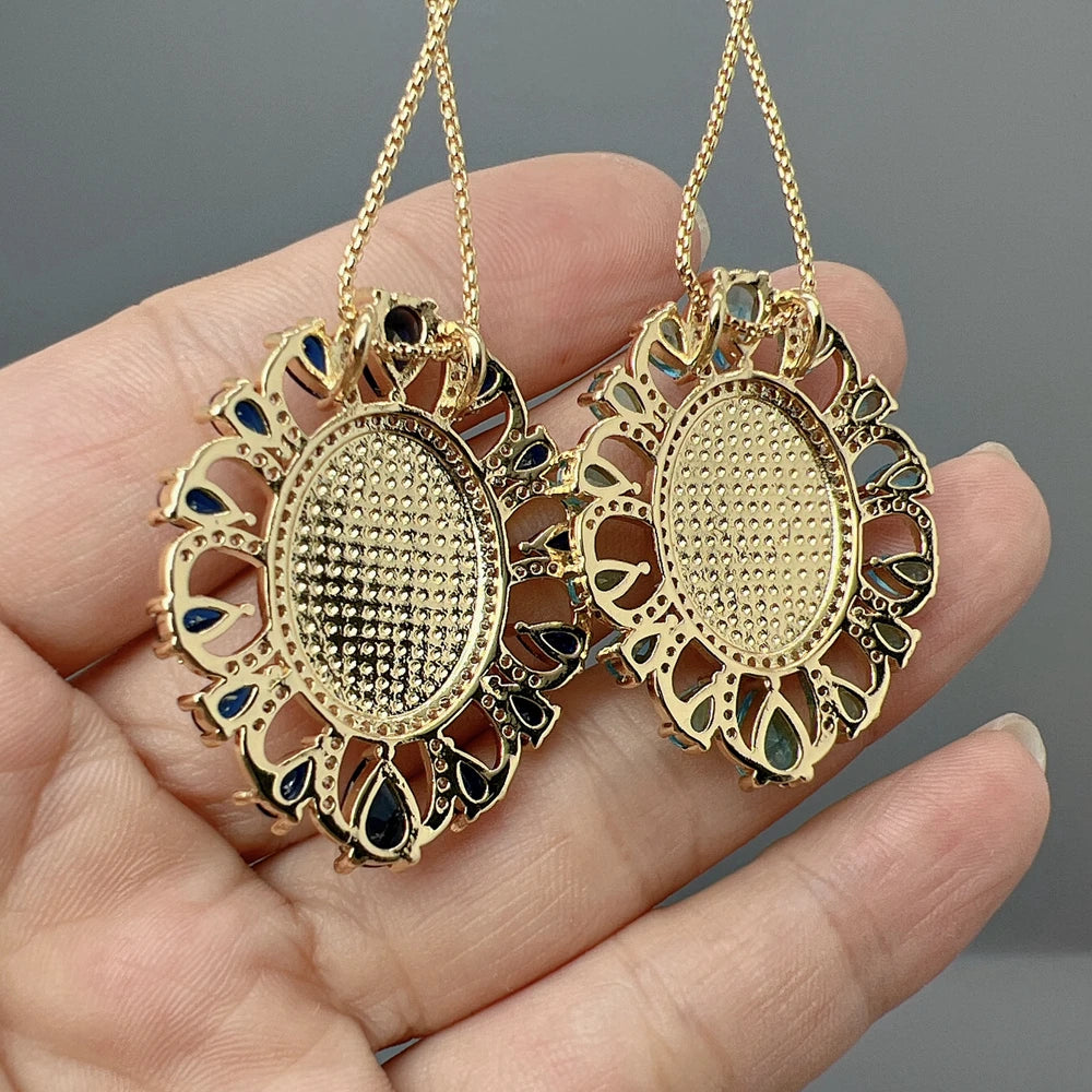 Luxury Guadalupe Virgin Mary Necklace Shiny Zircon Natural Sea Shell Pendant Neck For Women Fashion Jewelry Gifts
