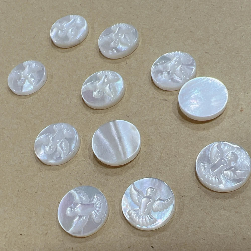 5pcs/Lot Round Peace Dove Beads Natural Sea Shell Bird Beads Charms For Jewelry Making Necklace Bracelets Accessories