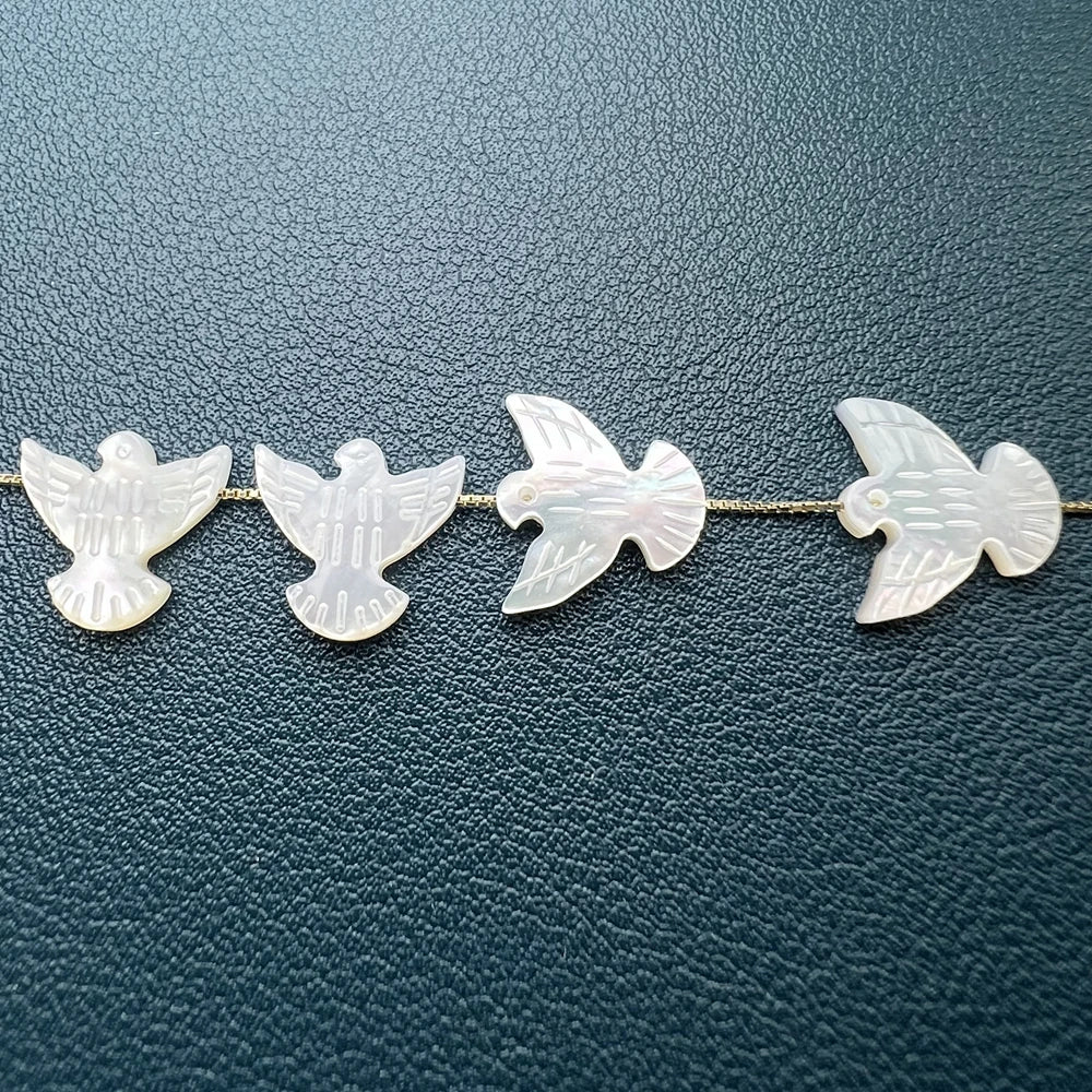 Natural White Sea Shell Peace Dove Beads Loose Gemstone For Jewelry Making DIY Necklace Bracelet Accessories