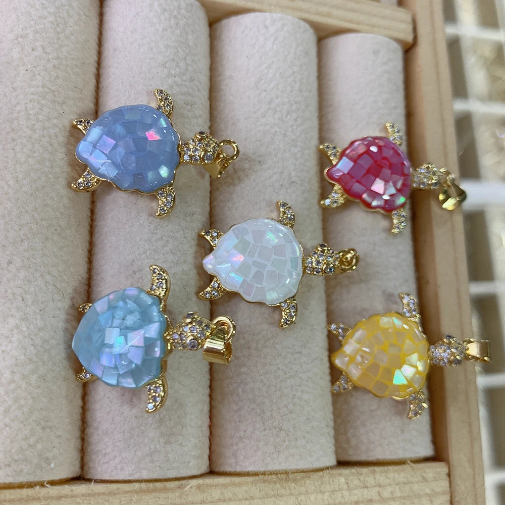 Fashion Shell Sea Turtle Pendants Charms For Jewelry Making Women DIY Necklace Bracelet Accessories